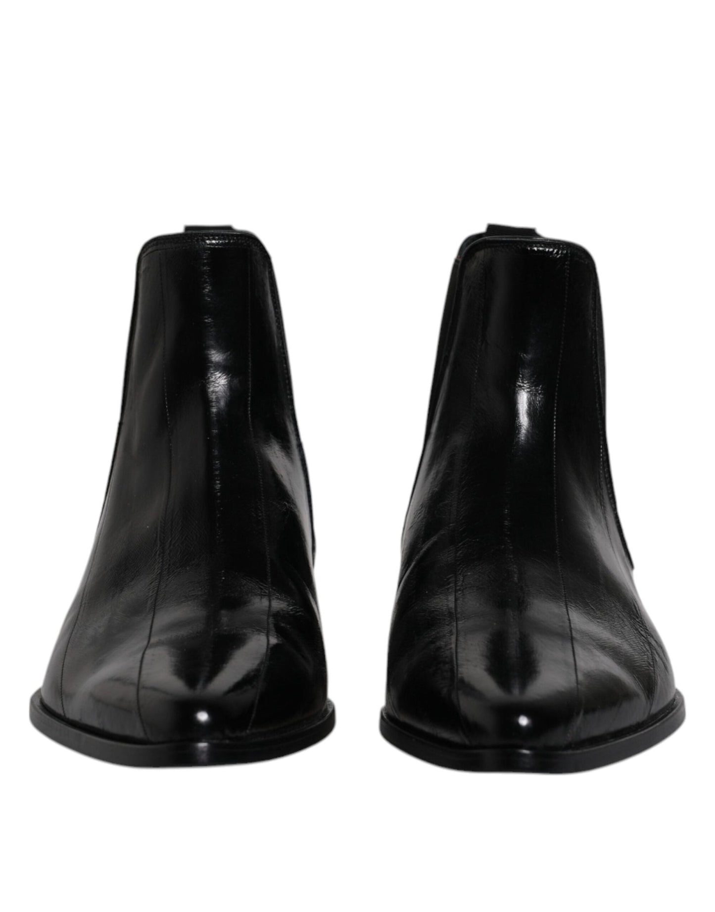 Dolce & Gabbana Black Leather Chelsea Men Ankle Boots Shoes - SMARTMARTNZ