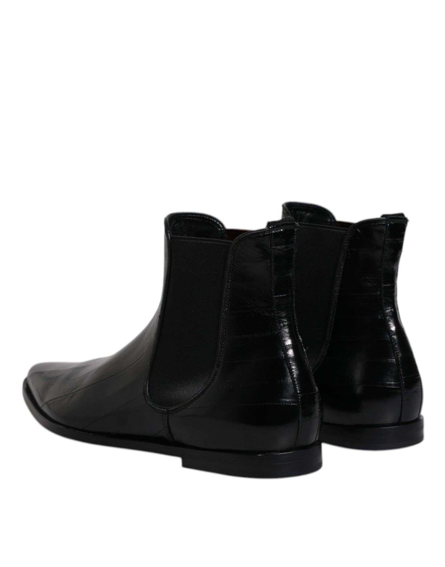 Dolce & Gabbana Black Leather Chelsea Men Ankle Boots Shoes - SMARTMARTNZ