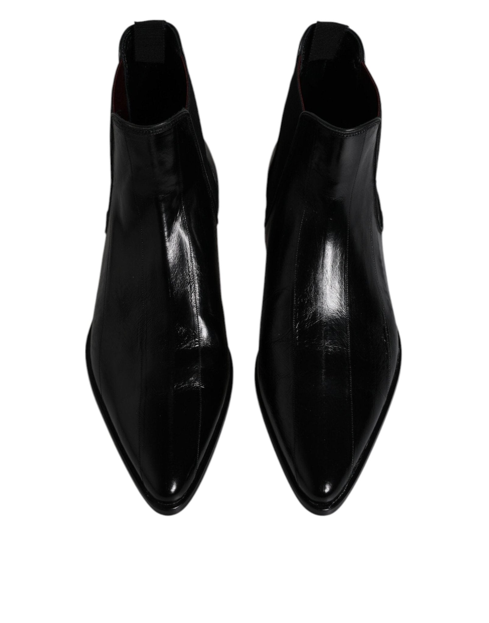 Dolce & Gabbana Black Leather Chelsea Men Ankle Boots Shoes - SMARTMARTNZ
