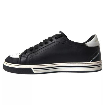 Dolce & Gabbana Black Leather Crown Milano Men Sneakers Shoes - SMARTMARTNZ