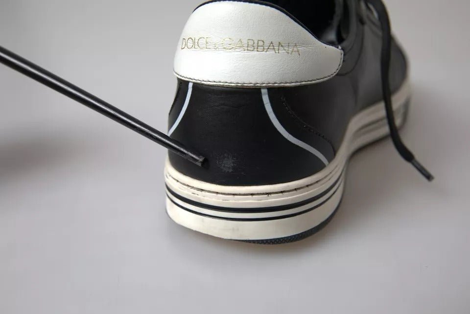 Dolce & Gabbana Black Leather Crown Milano Men Sneakers Shoes - SMARTMARTNZ