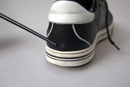 Dolce & Gabbana Black Leather Crown Milano Men Sneakers Shoes - SMARTMARTNZ