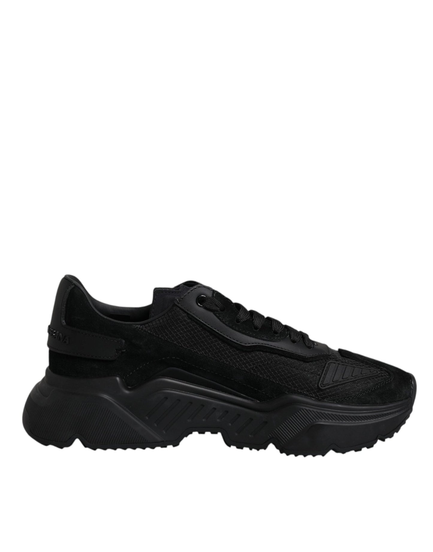 Dolce & Gabbana Black Leather Daymaster Low Top Sneakers Shoes - SMARTMARTNZ