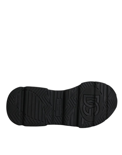 Dolce & Gabbana Black Leather Daymaster Low Top Sneakers Shoes - SMARTMARTNZ