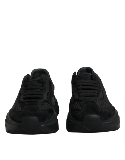 Dolce & Gabbana Black Leather Daymaster Low Top Sneakers Shoes - SMARTMARTNZ