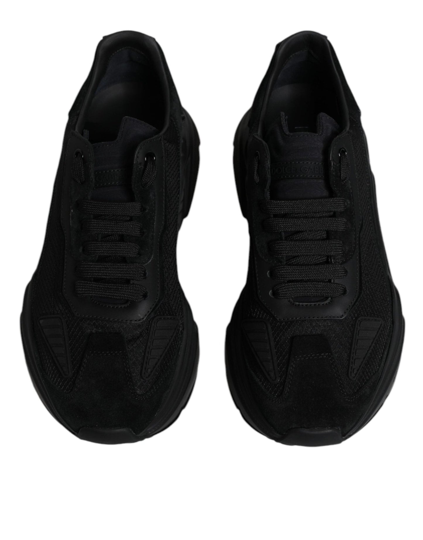 Dolce & Gabbana Black Leather Daymaster Low Top Sneakers Shoes - SMARTMARTNZ