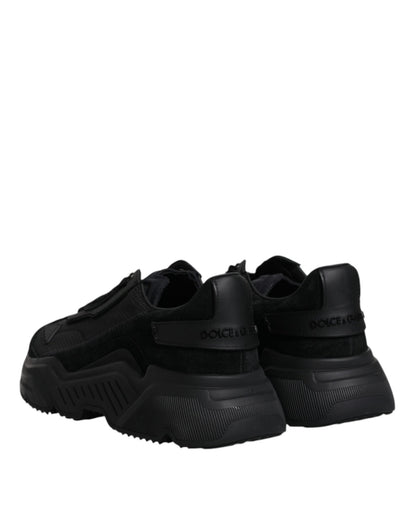 Dolce & Gabbana Black Leather Daymaster Low Top Sneakers Shoes - SMARTMARTNZ
