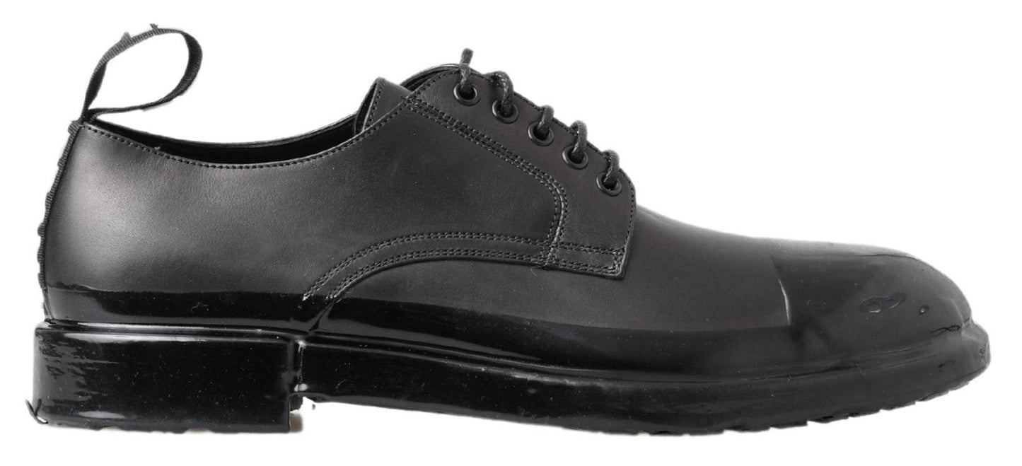 Dolce & Gabbana Black Leather Derby Dress Shoes - SMARTMARTNZ