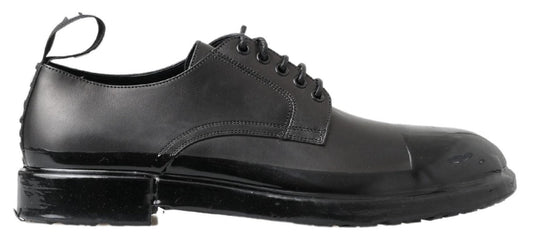 Dolce & Gabbana Black Leather Derby Dress Shoes - SMARTMARTNZ