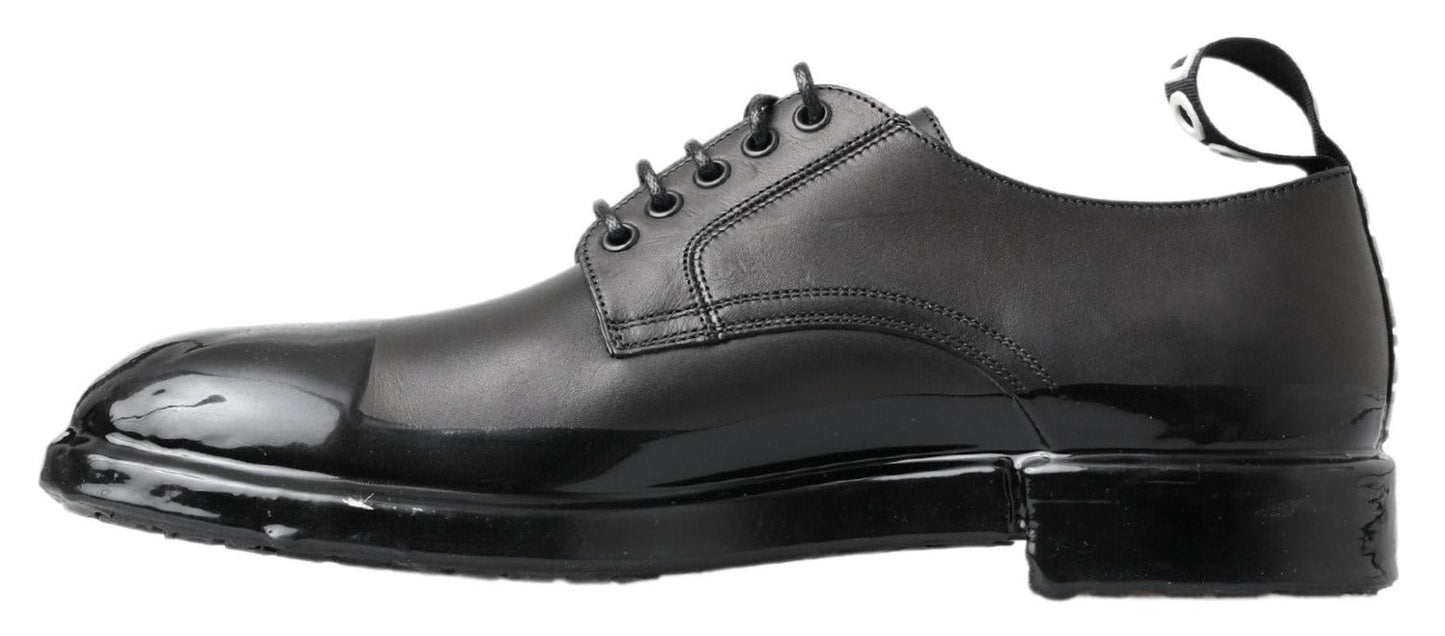 Dolce & Gabbana Black Leather Derby Dress Shoes - SMARTMARTNZ