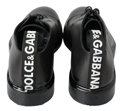 Dolce & Gabbana Black Leather Derby Dress Shoes - SMARTMARTNZ