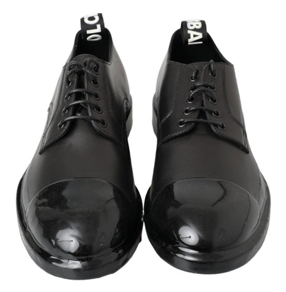 Dolce & Gabbana Black Leather Derby Dress Shoes - SMARTMARTNZ