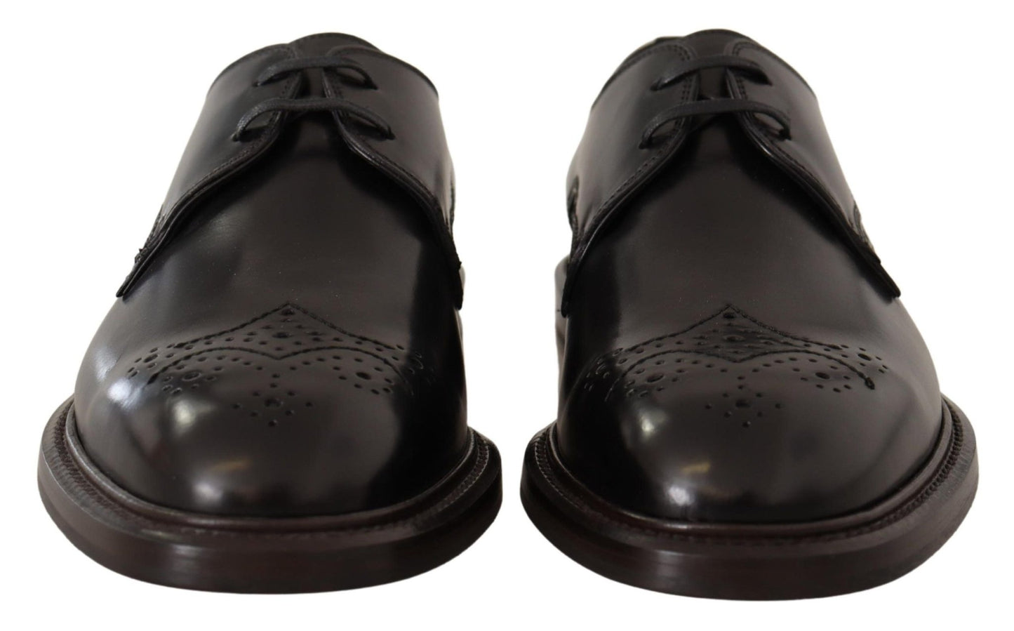 Dolce & Gabbana Black Leather Dress Formal Derby Shoes - SMARTMARTNZ