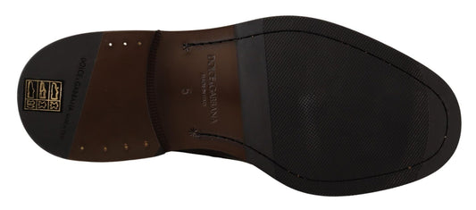 Dolce & Gabbana Black Leather Dress Formal Derby Shoes - SMARTMARTNZ
