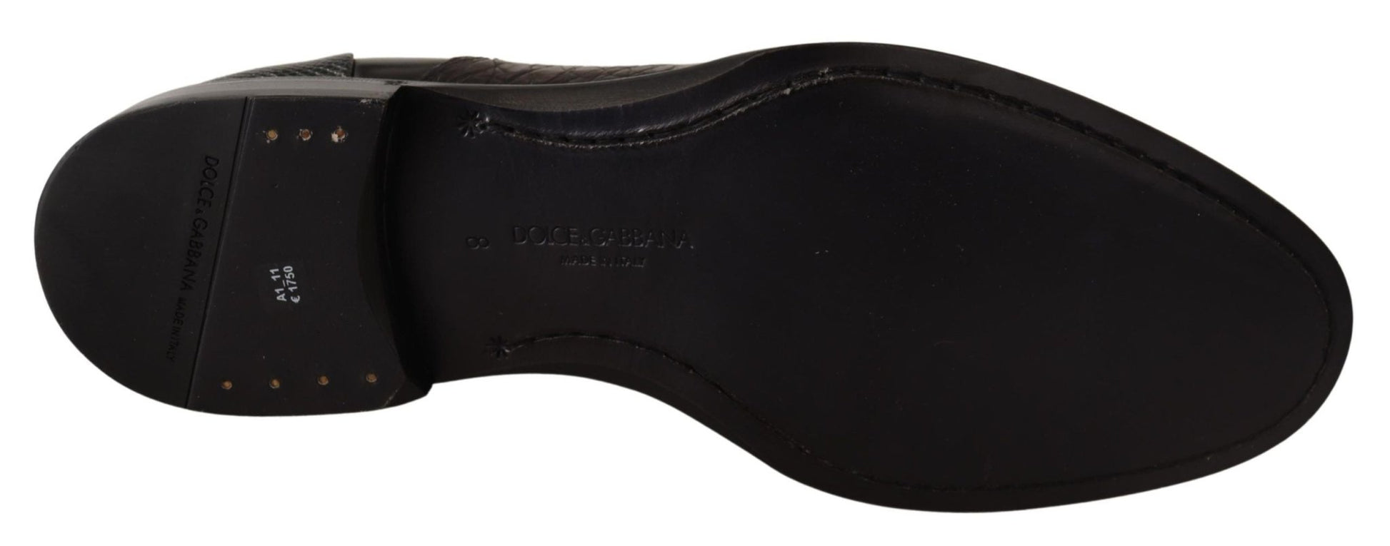 Dolce & Gabbana Black Leather Exotic Skins Formal Shoes - SMARTMARTNZ