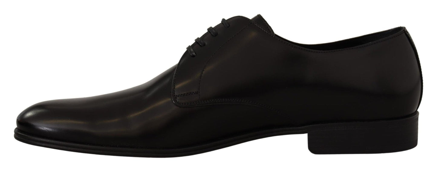 Dolce & Gabbana Black Leather Lace Up Formal Derby Shoes - SMARTMARTNZ