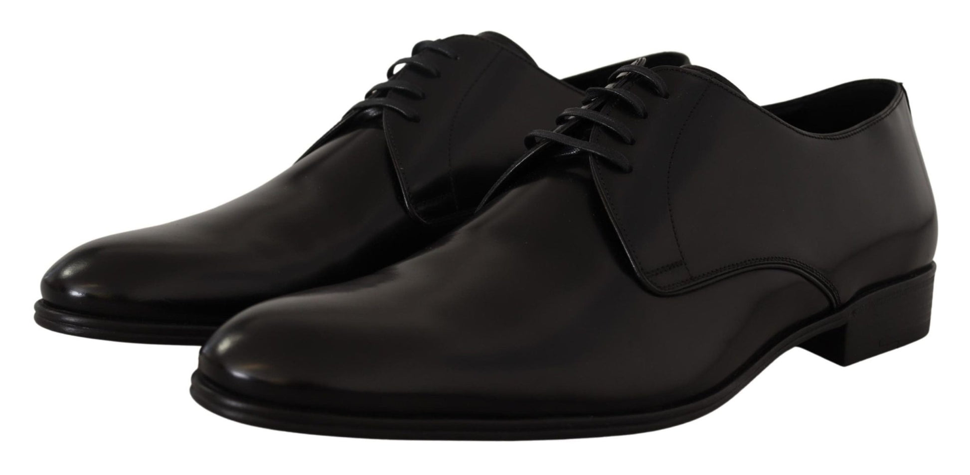 Dolce & Gabbana Black Leather Lace Up Formal Derby Shoes - SMARTMARTNZ