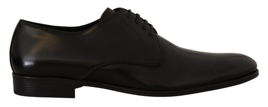 Dolce & Gabbana Black Leather Lace Up Formal Derby Shoes - SMARTMARTNZ