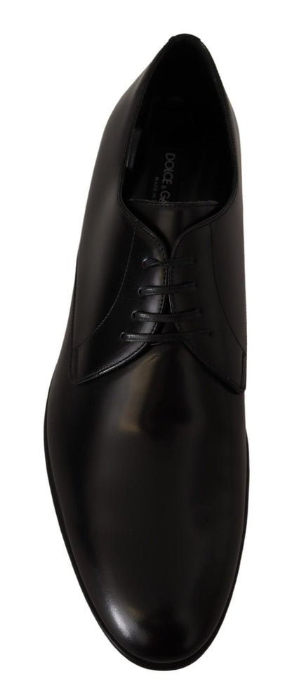 Dolce & Gabbana Black Leather Lace Up Formal Derby Shoes - SMARTMARTNZ