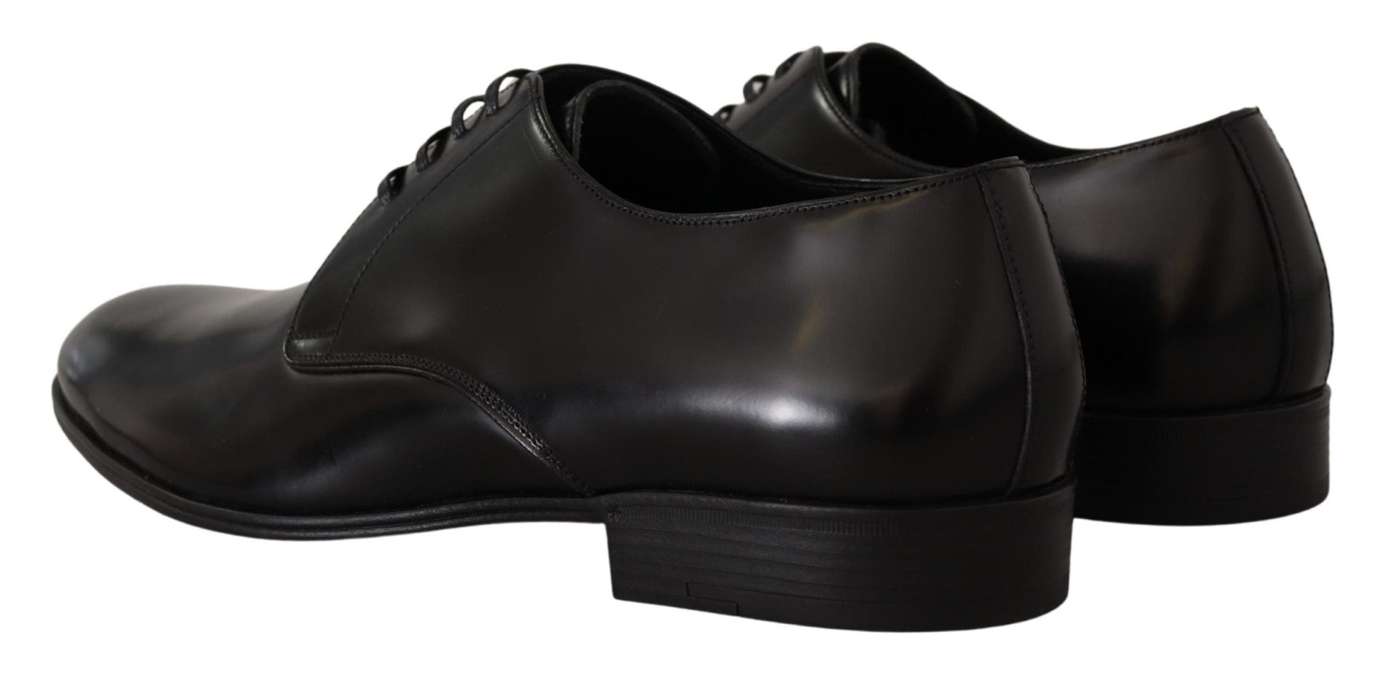 Dolce & Gabbana Black Leather Lace Up Formal Derby Shoes - SMARTMARTNZ