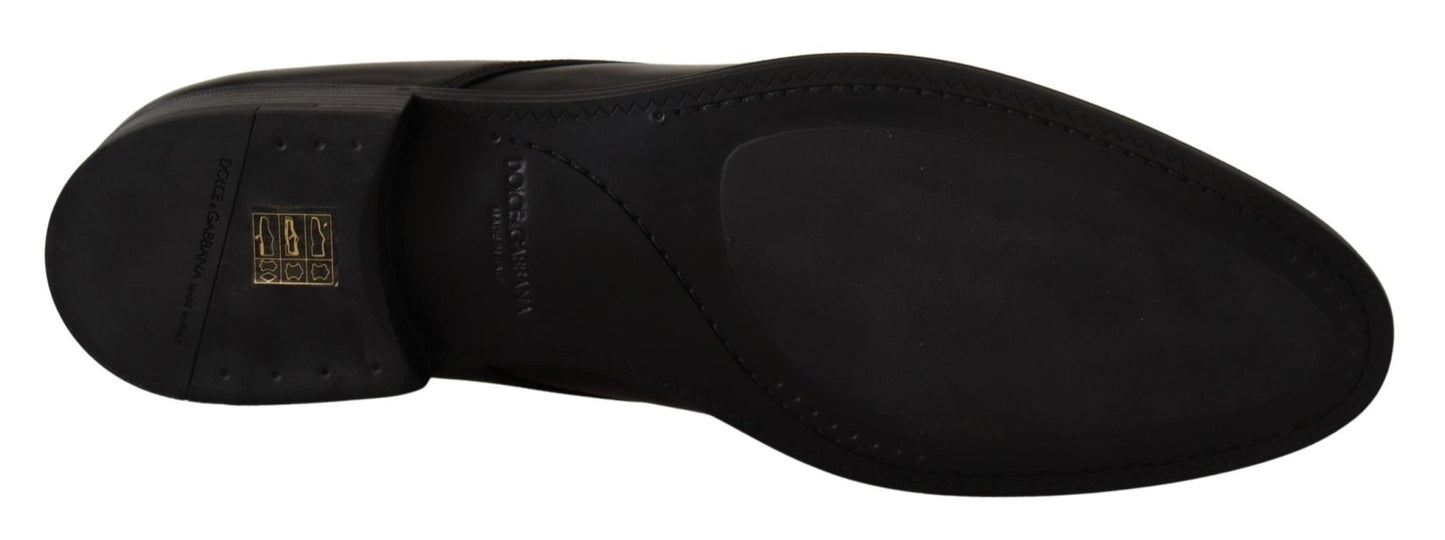 Dolce & Gabbana Black Leather Lace Up Formal Derby Shoes - SMARTMARTNZ