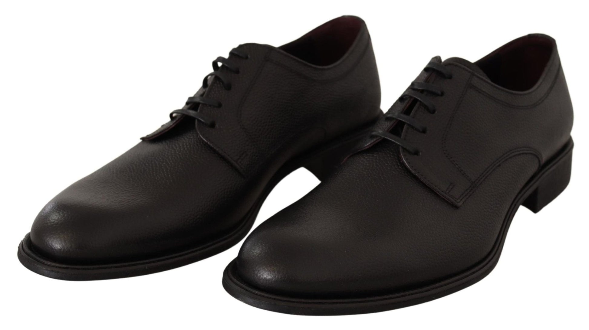 Dolce & Gabbana Black Leather Lace Up Mens Formal Derby Shoes - SMARTMARTNZ