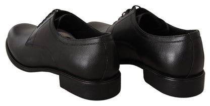 Dolce & Gabbana Black Leather Lace Up Mens Formal Derby Shoes - SMARTMARTNZ