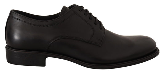 Dolce & Gabbana Black Leather Lace Up Mens Formal Derby Shoes - SMARTMARTNZ