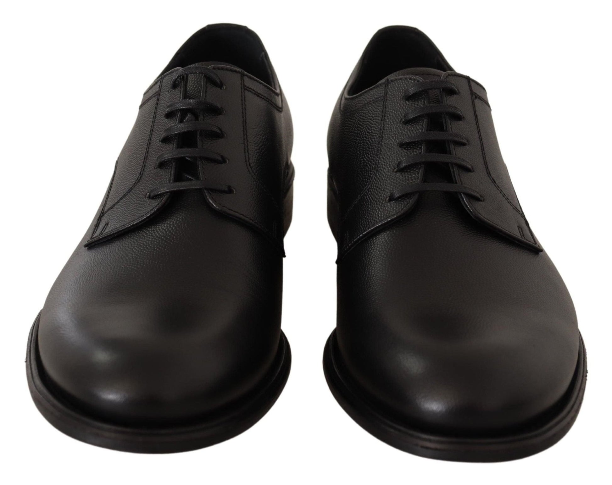 Dolce & Gabbana Black Leather Lace Up Mens Formal Derby Shoes - SMARTMARTNZ