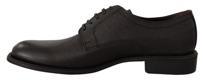 Dolce & Gabbana Black Leather Lace Up Mens Formal Derby Shoes - SMARTMARTNZ