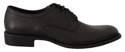 Dolce & Gabbana Black Leather Lace Up Mens Formal Derby Shoes - SMARTMARTNZ