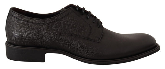 Dolce & Gabbana Black Leather Lace Up Mens Formal Derby Shoes - SMARTMARTNZ