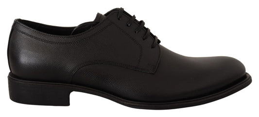 Dolce & Gabbana Black Leather Lace Up Mens Formal Derby Shoes - SMARTMARTNZ