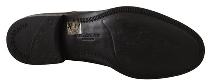 Dolce & Gabbana Black Leather Lace Up Mens Formal Derby Shoes - SMARTMARTNZ