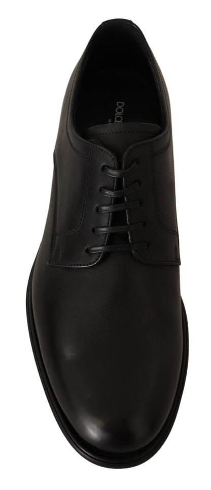 Dolce & Gabbana Black Leather Lace Up Mens Formal Derby Shoes - SMARTMARTNZ