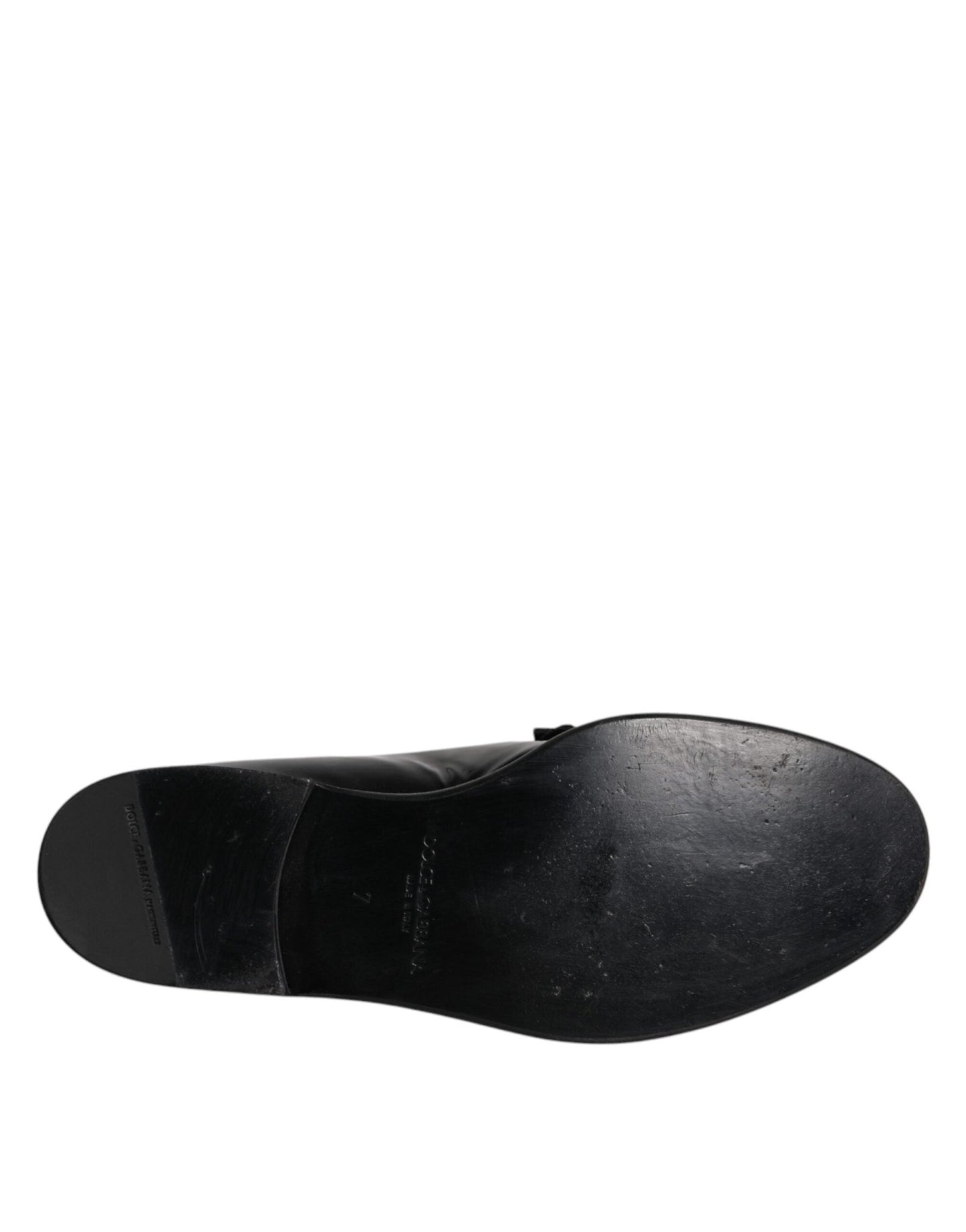 Dolce & Gabbana Black Leather Loafers Men Formal Dress Shoes - SMARTMARTNZ
