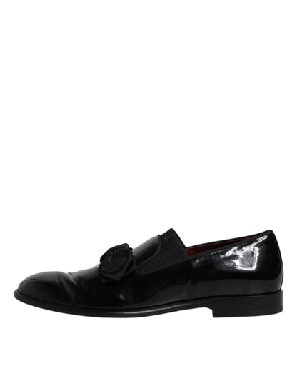 Dolce & Gabbana Black Leather Loafers Men Formal Dress Shoes - SMARTMARTNZ
