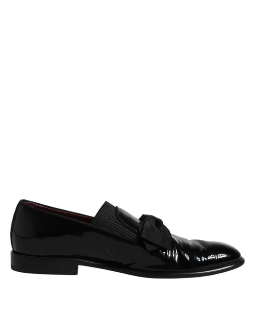 Dolce & Gabbana Black Leather Loafers Men Formal Dress Shoes - SMARTMARTNZ