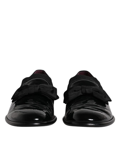 Dolce & Gabbana Black Leather Loafers Men Formal Dress Shoes - SMARTMARTNZ