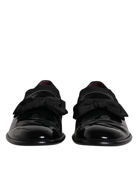 Dolce & Gabbana Black Leather Loafers Men Formal Dress Shoes - SMARTMARTNZ
