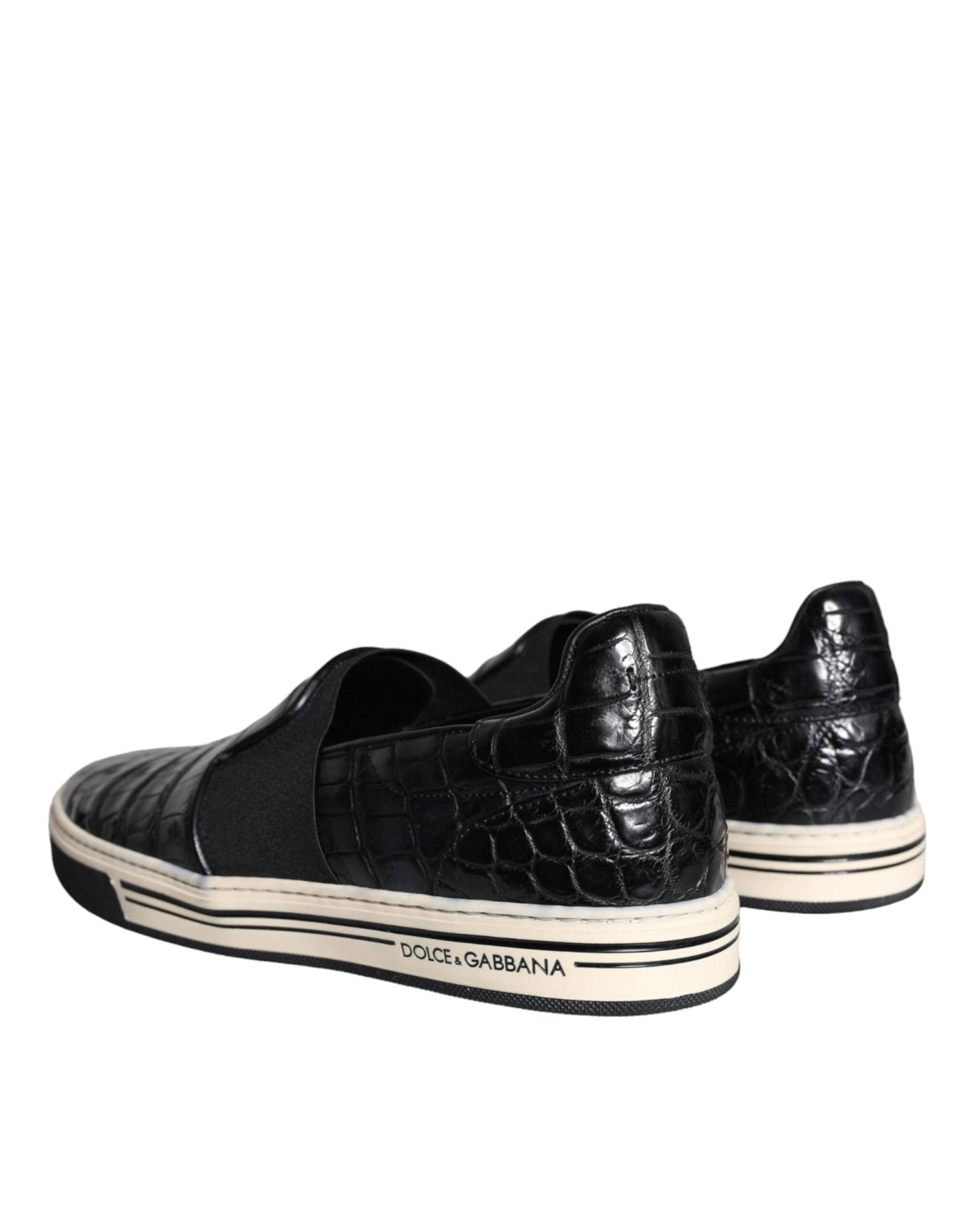 Dolce & Gabbana Black Leather Loafers Slippers Casual Shoes - SMARTMARTNZ