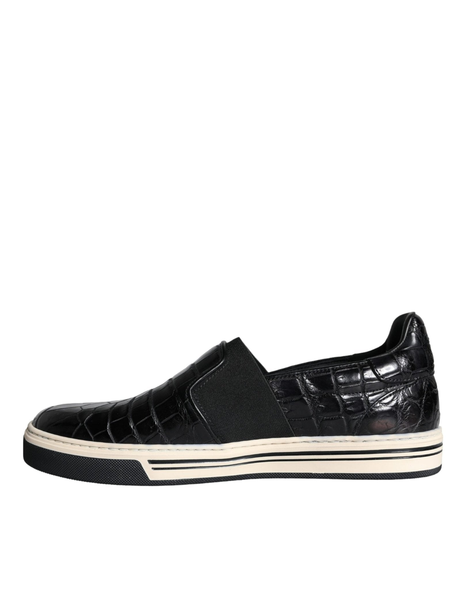 Dolce & Gabbana Black Leather Loafers Slippers Casual Shoes - SMARTMARTNZ