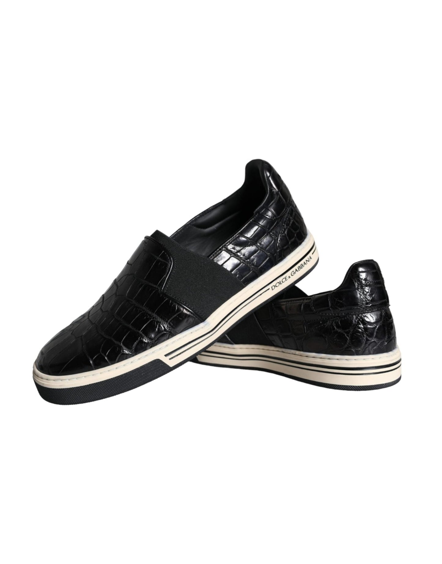 Dolce & Gabbana Black Leather Loafers Slippers Casual Shoes - SMARTMARTNZ