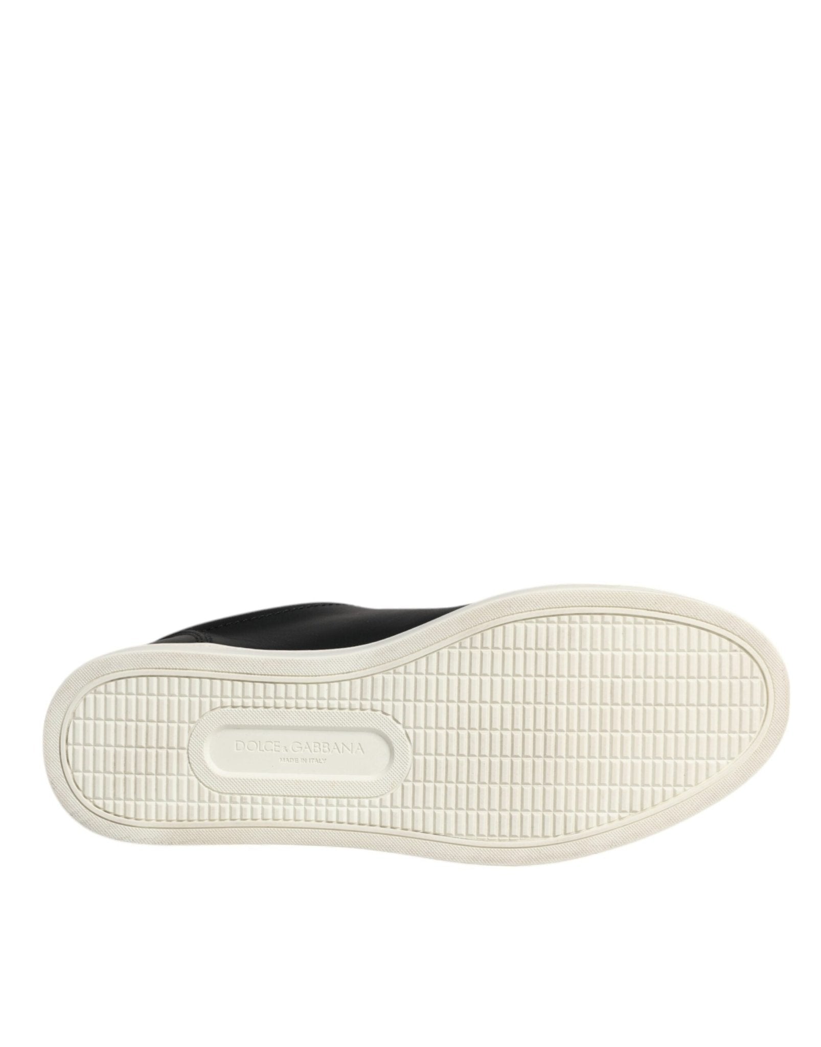 Dolce & Gabbana Black Leather Logo London Sneaker Shoes - SMARTMARTNZ