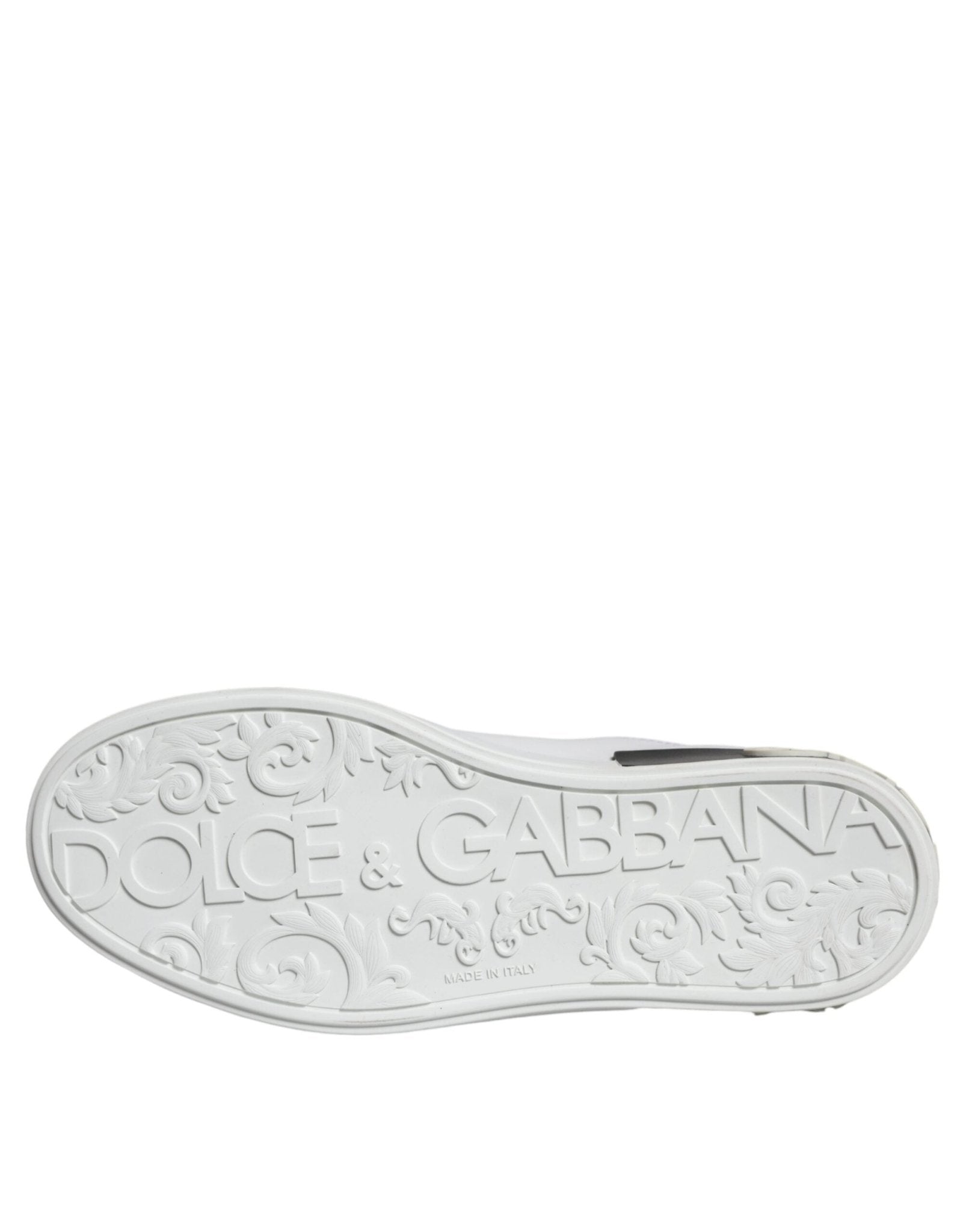 Dolce & Gabbana Black Leather Logo Portofino Sneaker Shoes - SMARTMARTNZ