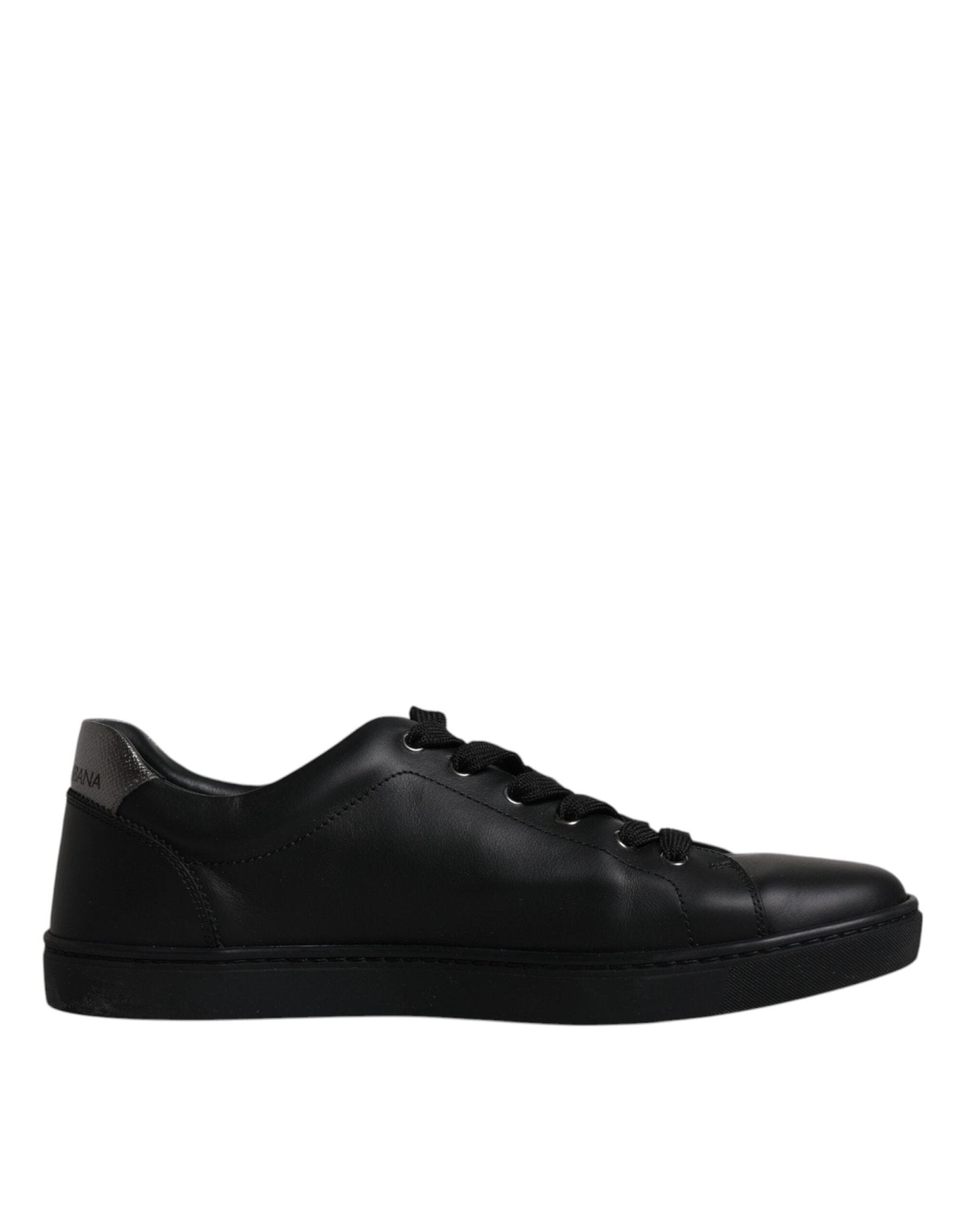 Dolce & Gabbana Black Leather London Heart Men Sneakers Shoes - SMARTMARTNZ