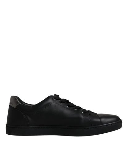 Dolce & Gabbana Black Leather London Heart Men Sneakers Shoes - SMARTMARTNZ