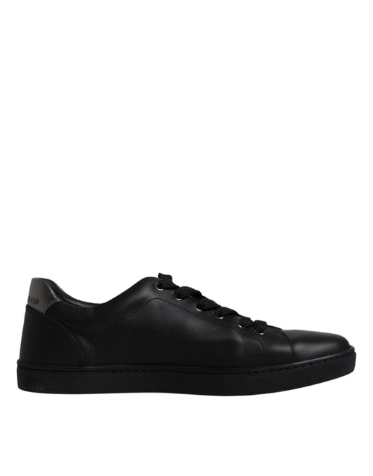 Dolce & Gabbana Black Leather London Heart Men Sneakers Shoes - SMARTMARTNZ