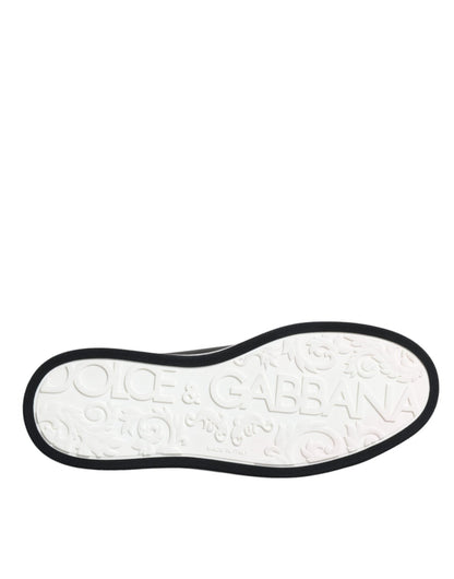 Dolce & Gabbana Black Leather Low Top Men Sneakers Shoes - SMARTMARTNZ