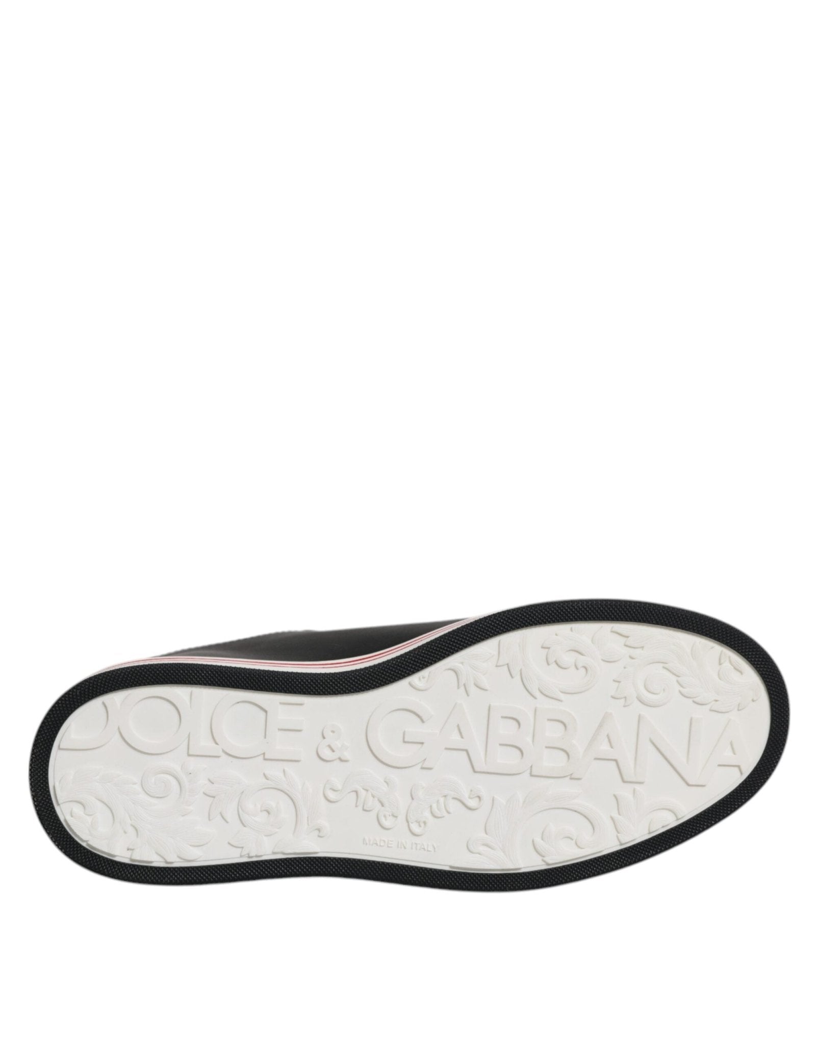 Dolce & Gabbana Black Leather Low Top Men Sneakers Shoes - SMARTMARTNZ